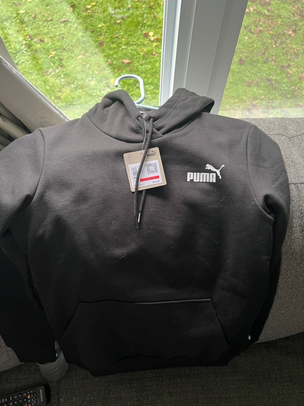 Puma Black Pullover Hoodie with White Logo